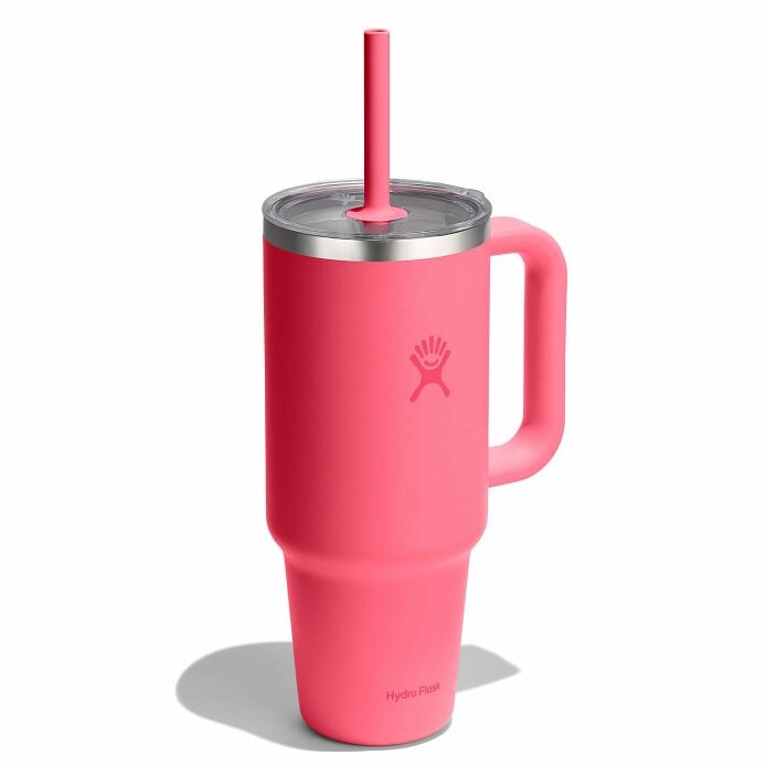 40-oz-travel-tumbler-y1 tt40pscc668-40-oz-travel-tumbler-clear-lid-popstar-pink-angled.jpg