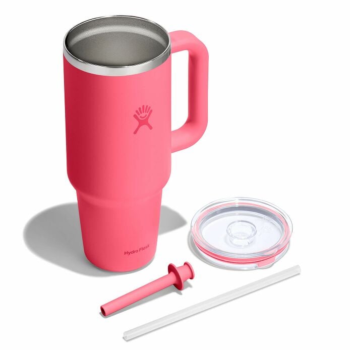 40-oz-travel-tumbler-y1 tt40pscc668-40-oz-travel-tumbler-clear-lid-popstar-pink-exploded.jpg